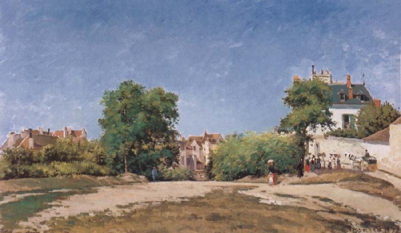 Camille Pissaro The Crossroads,pontoise France oil painting art